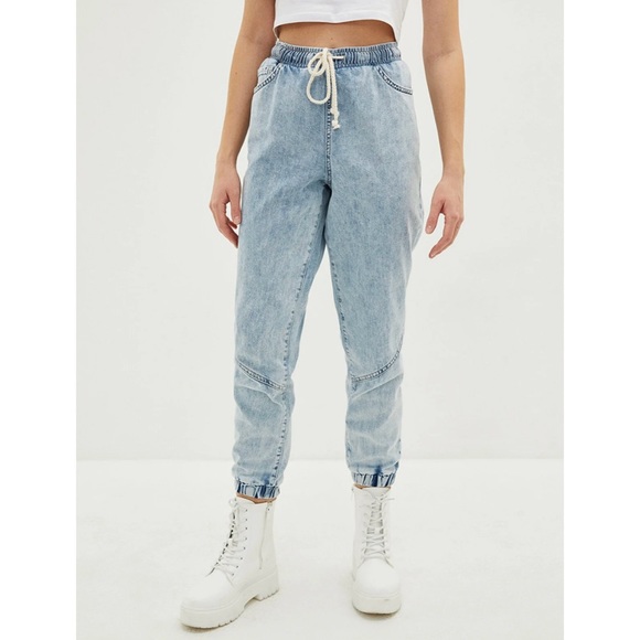 NWOT Volcom Frickin Slim Jogger Pants, Cloud Blue - Picture 1 of 7